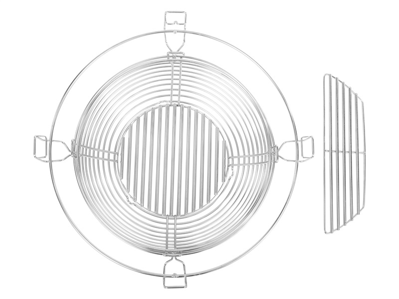 Stainless Steel Charcoal Basket with a removable divider for the Kamado Joe Big Joe ceramic BBQ sold in NZ